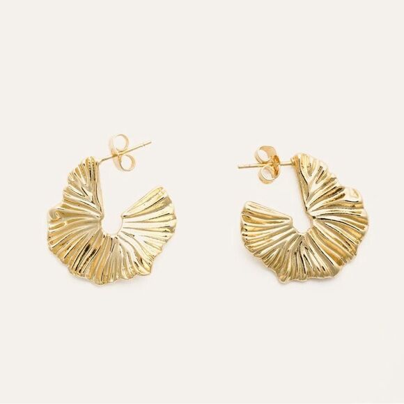 Textured hoop earrings N1137 - Picture 1 of 4
